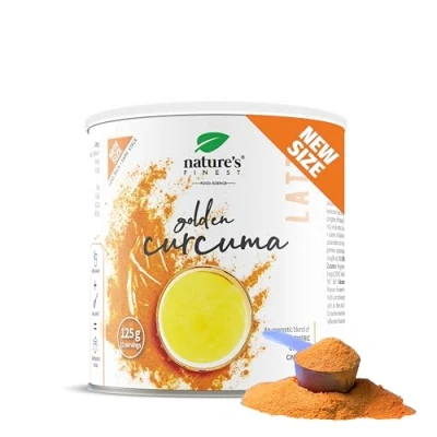 Image of Nature&#039;s Finest by Nutrisslim Golden Curcuma Latte (125g), Delicious Turmeric Drink with Ginger and Cinnamon, Caffeine Free, Vegan Mix, 100% Organic Natural Ingredients