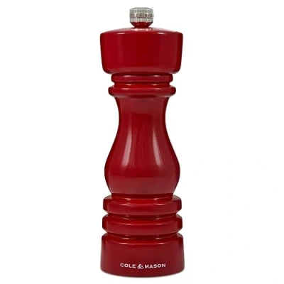 Image of Cole &amp; Mason London 18cm Red Gloss Salt Mill