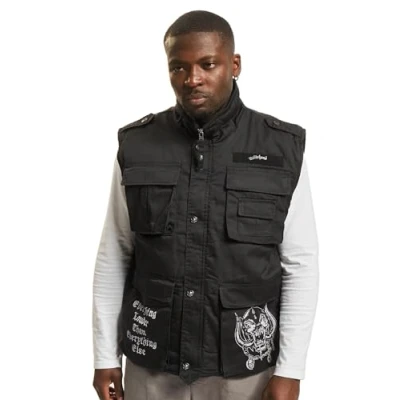 Image of Brandit MOTÖRHEAD Ranger Waistcoat, Men&#039;s, Size: 3XL, Black