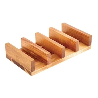 Image of Olympia Wooden Taco Stand/Riser 275X150X55mm Serving Food Restaurant