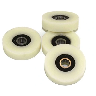 Image of 4 Pieces Nylon Polyamide Rollers 40 mm diameter 10 wide 8 bearing Precisely Machined in the EU(40 8)