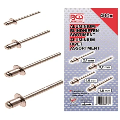 Image of BGS 8058 Blind Rivets Assortment aluminium Ø 2.4 4.8 mm 400 pcs.