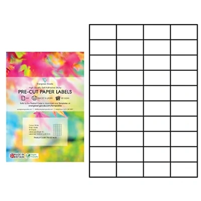 Image of Evergreen Goods A4 Precut Matte White Self Adhesive Paper Inkjet &amp; Laser Printable Strong Sticky Back Multi Purpose Printing Labels 4x10, 40 per A4: 1,200 in Total 30 Sheets