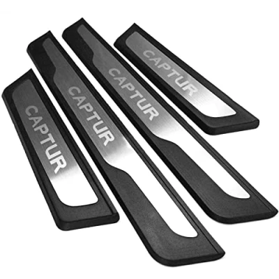 Image of EAGLEG Car Door Sill Protector for Ren ault Captur 2015 2019 4PCS Scuff Plate Stainless Steel Stickers Accessories,Silver