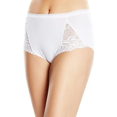 Image of Playtex Brief Woman Cotton and Lace Midi x2, White, L