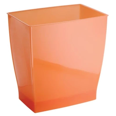Image of InterDesign Mono Wastebasket Trash Can for Bathroom, Kitchen, Office Tango Orange