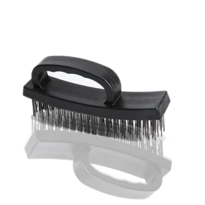 Image of Heavy Duty Wire Brush with Ergonomic Handle 4 Row Carbon Steel for Rust and Dirt Removal Multi Function Cleaning Roof Tiles, BBQ, Paint on Stone Walls