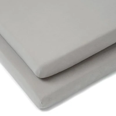 Image of Clair de Lune 2 Pack Fitted Jersey Cotton Cot Bed Sheets 70 x 140 cm (Grey)