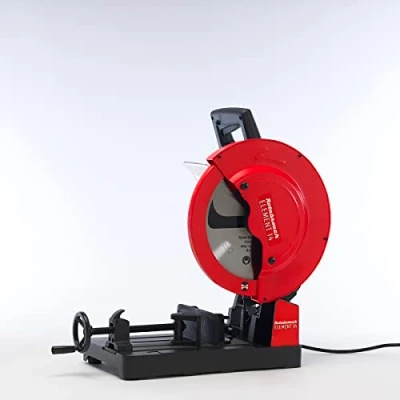 Image of Rotabroach Metal Cutting Chop Saw 110v Powerful 2200w 355mm Disc, Swivel Vice 45 Degree Cutting, Retractable Blade Guard Circular Saws