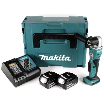 Image of Makita DDA351RMJ 18 V Li ion LXT Angle Drill with Keyless Chuck Complete 2 x 4.0 Ah Batteries and Charger in a Makpac Case