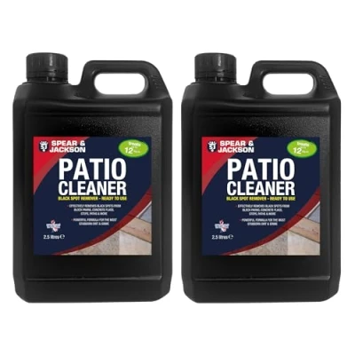 Image of Spear &amp; Jackson Black Spot Remover 2 x 2.5 Litre Ready to use Patio Cleaner, Powerful Formula