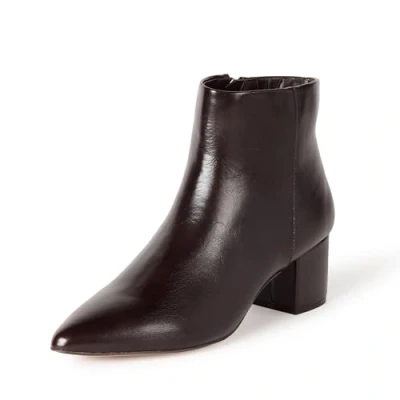Image of The Drop Women&#039;s Jessi Side Zip Block Heel Boot, Chocolate Brown, 5 UK