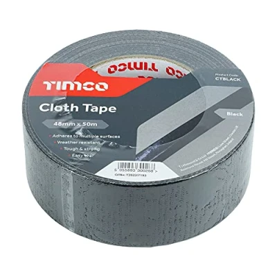 Image of TIMCO CTBLACK Cloth Tape 48mm x 50m Black