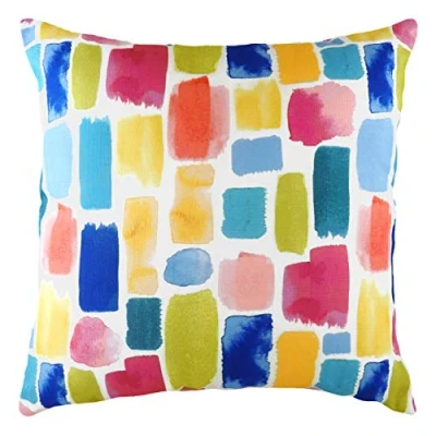 Image of Evans Lichfield Aquarelle Dash Polyester Filled Cushion, Multi, 43 x 43cm
