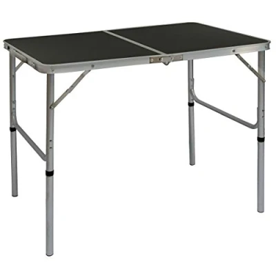 Image of AMANKA Camping Table adjustable in height Portable Folding case shaped with carry handle for picnic BBQ garden park beach of Aluminium 90x60cm