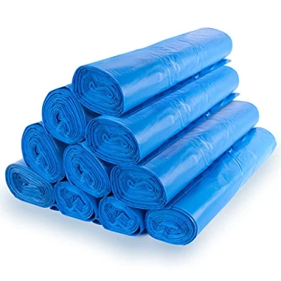 Image of Bin Bags 120 L Extra Strong Heavy Duty Blue XXL Waste Bag Made of LDPE for Bins and (10 Rolls = 250 Pieces)