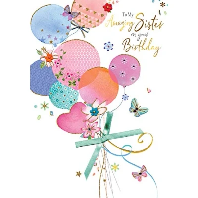 Image of Magnifique Amazing Sister On Your Birthday Greeting Card Large Luxury Cards