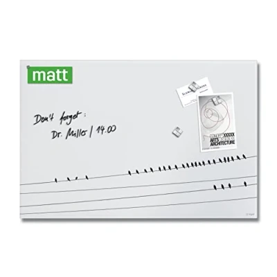 Image of SIGEL GL284 Artverum Magnetic Glass Board, birds White, 60 x 40 cm, safety
