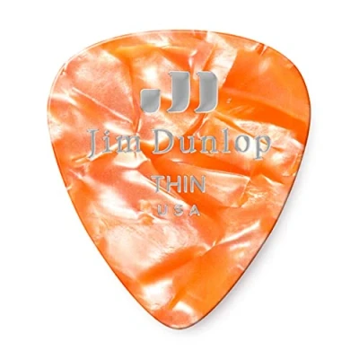 Image of Jim Dunlop 483P08TH Guitar Pick Player Pack Orange Pearl (Pack of 12)