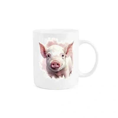 Image of Purely Home Pig Mug Wild Animals Nature Gift/Present Tea Coffee White Bone China