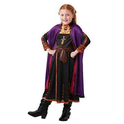 Image of Rubie&#039;s 300289 S Official Disney Frozen 2, Anna Classic Travel Dress, Childs Costume, Size Small Age 3 4 Years, Multicoloured