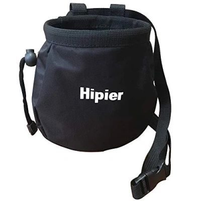 Image of HipierFx Rock Climbing Chalk Bags with Belt Zipper Pocket and Adjustable Strap for Bouldering Weightlifting Powerlifting Gym Workout