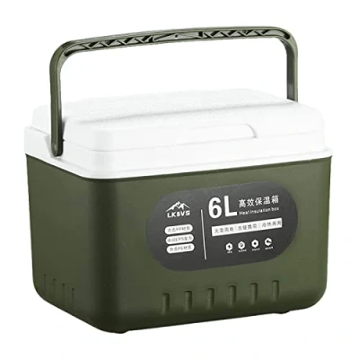 Image of Cooler Box, 5.4 QT Ice Box with Carry Handle, Portable Cool Box; Perfect for Camping, Picnics and Festivals