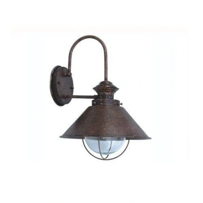 Image of Nautica 1 Light Outdoor Large Dome Wall Rust Brown, E27