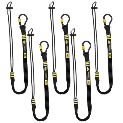 Image of BearTOOLS ANSI Approved Tool Lanyard with Spring Screw Lock Carabiner 3Ft Heavy Duty, Max load 17lbs Shock Absorbing Adjustable Loop Prevent Falling Objects 5 pack