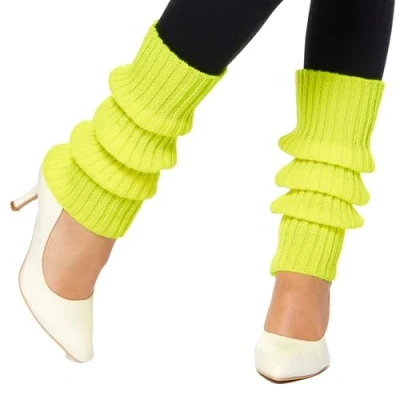 Image of Neon Yellow Leg Warmers Adult