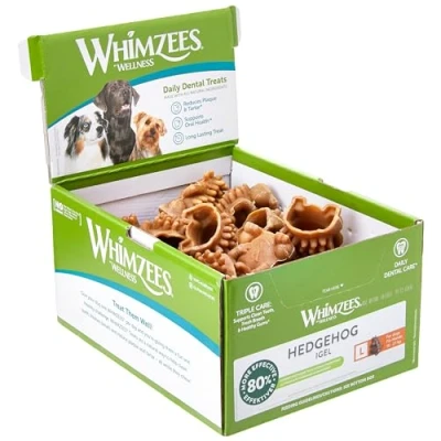 Image of Whimzees Natural Dental Dog Treats Hedgehog Large, 1 x 30