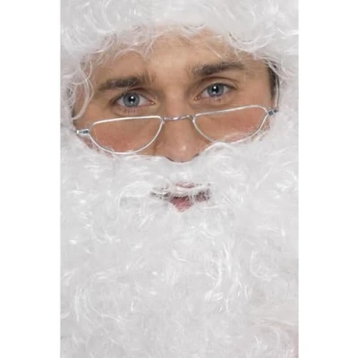 Image of Smiffys Santa Half Moon Specs, Silver, Christmas Fancy Dress Accessory, Up Accessories