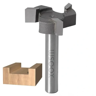 Image of WSOOX CNC Spoilboard Surfacing Router Bit, 1/4 Inch Shank Slab Flattening Planing Bits 1&#039;&#039; Cutting Diameter Carbide Planer Bit Woodworking Tool
