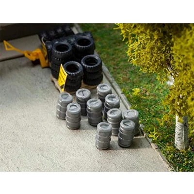 Image of Faller 180971 Aluminium Beer Barrels (Pk10) Kit OO HO Gauge