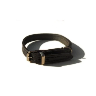 Image of Bridle Leather Dog Collar (Black, 14&quot; x 1/2&quot; (inches))