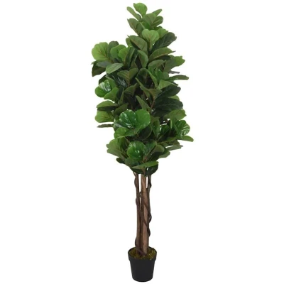 Image of vidaXL Artificial Fiddle Leaf Fig Tree 134 Leaves 120 cm Green