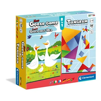 Image of Clementoni 16301 Goose Tangram Board, Party Game for The Whole Family, 1 6 Players, Years+, Made in Italy, Single, Multi Coloured