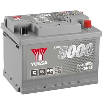 Image of Yuasa YBX5075 12V 60Ah 620A Silver High Performance Battery