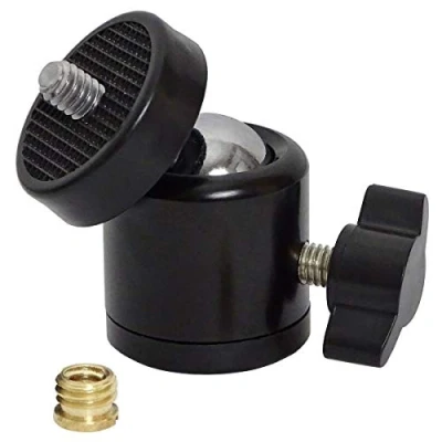 Image of keepdrum Ball Joint Tripod Adapter for Microphone Stands, 1/4 to 3/8 Thread