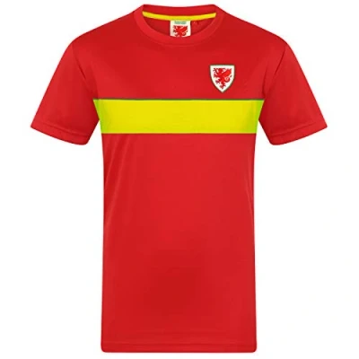Image of Wales Cymru FAW Official Football Gift Mens Poly T Shirt Red XL