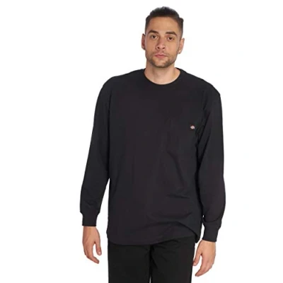 Image of Dickies, Men&#039;s, HEAVYWEIGHT LS POCKET TEE RELAXED, BLACK, XL