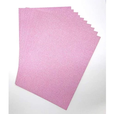 Image of A4 Light Pink Glitter Card Paper Non Shed Sparkle Craft Sheets 250gsm Bling Crafting Cardstock Acid Free Making Scrapbooking Arts Crafts (Light 10 Sheets)