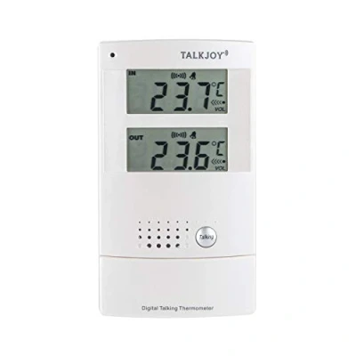 Image of Professional Talking Indoor and Outdoor Thermometer Frost Alarm Room Temperature Measure Voice Button Blind Weather Station (English Language Edition)