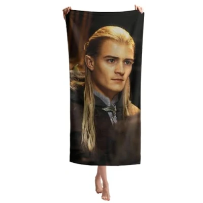 Image of XYOK Ringe Children&#039;s Beach Towel, 3D Print Large Bath Towels, Quick Drying, Microfibre Sauna Towel (Legolas, 140 x 70 cm)