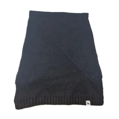 Image of RADLEY Ribbed Black Warm Scarf with dog Logo