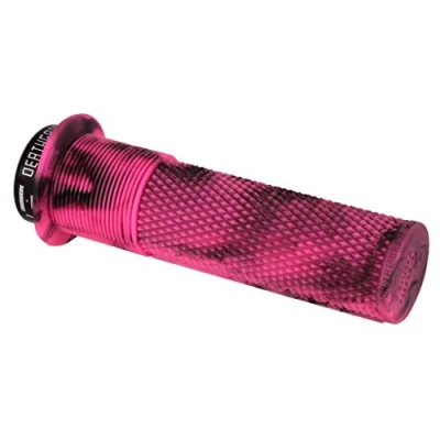 Image of DeathGrip DMR MTB Mountain Bike Cycle handle bar grips Marble Pink Flanged Lock on Thick Soft