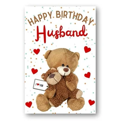 Image of Second Ave Husband I Love You Bear Cute Happy Birthday Card Greetings