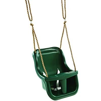 Image of Little Duck Bear High Back Baby Swing Seat With 3 Attachment Point T Bar For Children&#039;s Frames, Child Safety Feature And Belt Dark Green.