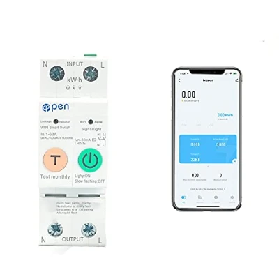 Image of TUYA APP 2P 63A Rail DIN WIFI Smart Energy Meter Consumption kWh Circuit Breaker Switch