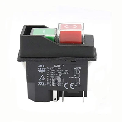 Image of KEDU KJD17 5PIN Waterproof Push Button Electromagnetic Switch AC250V 16A Magnetic Starter Power Tool Safety Switches for Machine
